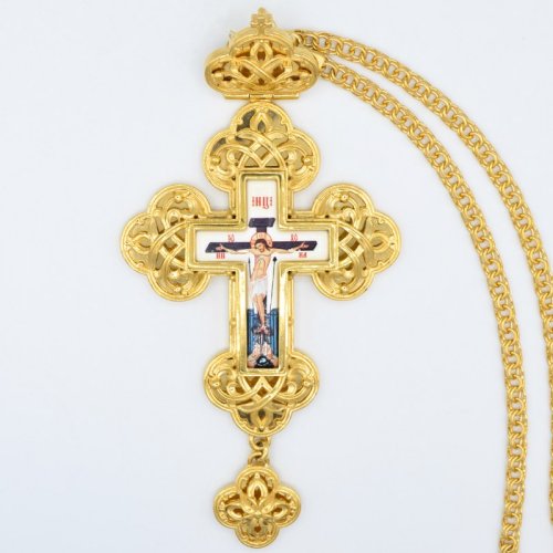 2.10.0128лп-2/1лп Крест наперсный в позолоте и цепью 2.10.0128лп-2/1лп Крест наперсный в позолоте и цепью