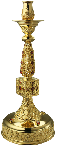 2.7.0892лп Подсвечник латунный в позолоте со вставками 2.7.0892лп Подсвечник латунный в позолоте со вставками