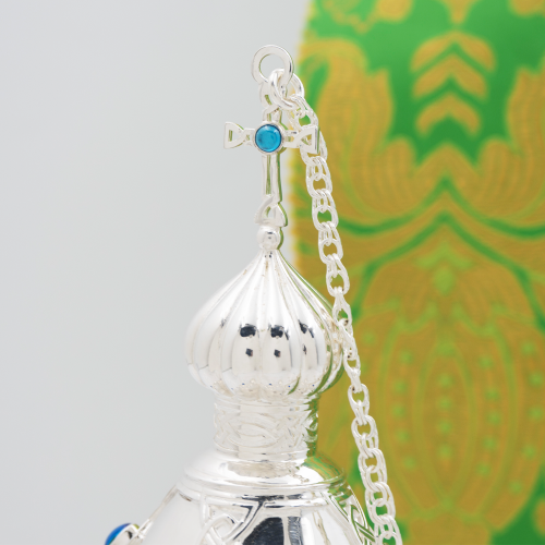 2.7.2618л Кадило латунное с голубыми камнями в серебрении фото 7 2.7.2618л Кадило латунное с голубыми камнями в серебрении фото 7