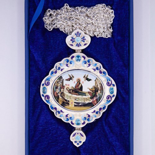 2.7.1481лэ-2/1л Панагия в серебрении с эмалью фото 3 2.7.1481лэ-2/1л Панагия в серебрении с эмалью фото 3