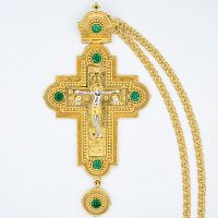 2.10.0249лп/1лп Крест латунный в позолоте с цепью