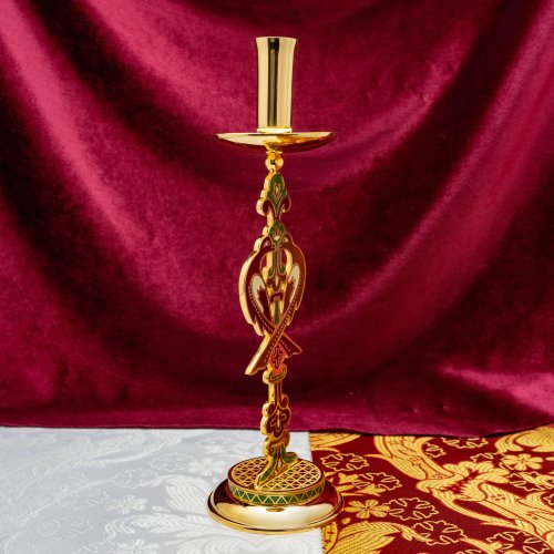 2.7.2673лпэ Подсвечник напрестольный в позолоте фото 2 2.7.2673лпэ Подсвечник напрестольный в позолоте фото 2