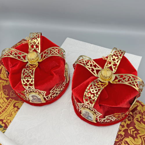 2.7.2839лп-2-К Венцы венчальные латунные в позолоте - комплект фото 4 2.7.2839лп-2-К Венцы венчальные латунные в позолоте - комплект фото 4