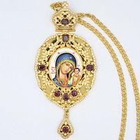 2.7.0924лп-2/1лп Панагия латунная в позолоте с цепью