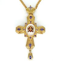 2.10.0344лп-2/1лп Крест наперсный в позолоте с цепью