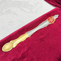 2.7.1094лпрэ Лжица латунная в позолоте с эмалью