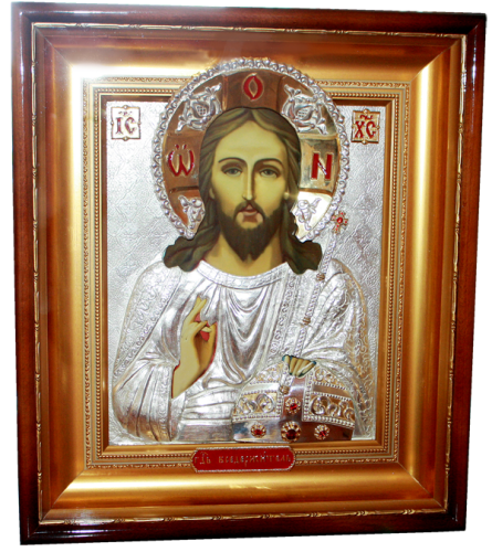 2.14.0102лф Икона настенная в окладе - Господь Вседержитель. 2.14.0102лф Икона настенная в окладе - Господь Вседержитель.