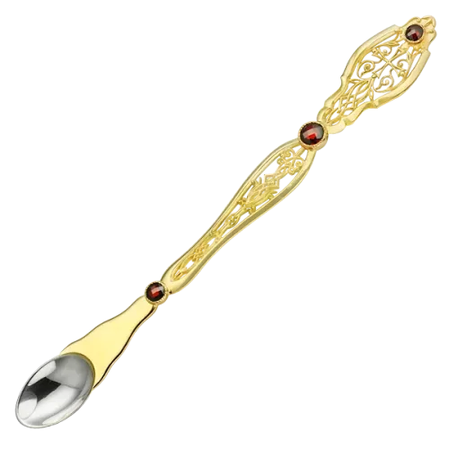 2.7.0433клп Лжица комбинированная со вставками и позолотой