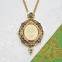 2.7.2620лп-11/1лп-М Панагия латунная в позолоте с цепью