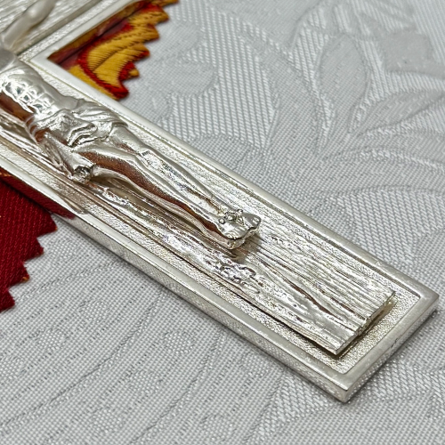 2.10.0175л/69л Крест латунный в серебрении фото 4