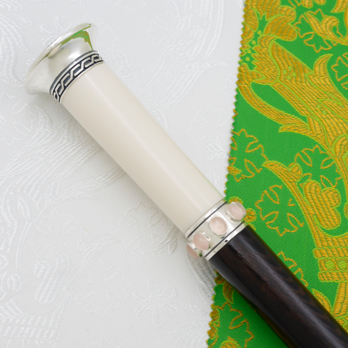 2.7.2444лнрч Посох латунный с натуральными камнями в серебрении фото 7