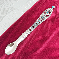 2.7.0712лр Лжица латунная в серебрении со вставками