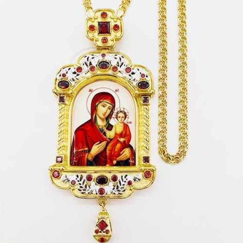 2.7.1005лп-2/1лп Панагия латунная в позолоте с цепью 2.7.1005лп-2/1лп Панагия латунная в позолоте с цепью