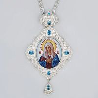 2.7.1334л-2/1л Панагия латунная с принтом и цепью арт.2.7.0201л