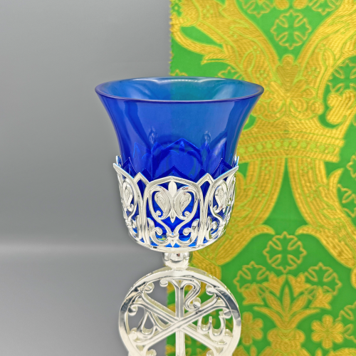 2.7.2645л Лампада напрестольная латунная в серебрении фото 3 2.7.2645л Лампада напрестольная латунная в серебрении фото 3