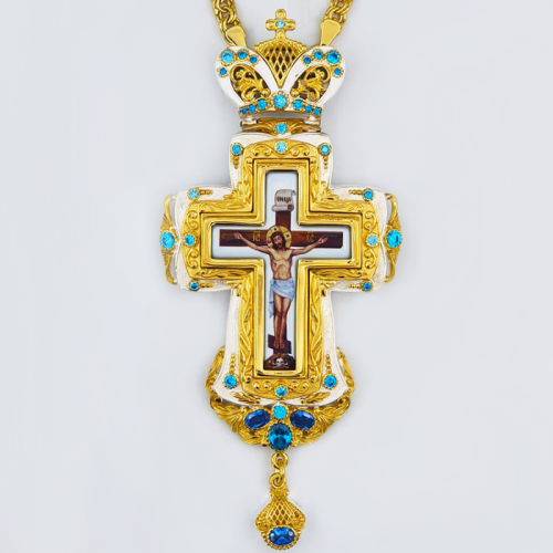 2.10.0295лф-2/1л Крест латунный с фрагментальной позолотой и цепью 2.10.0295лф-2/1л Крест латунный с фрагментальной позолотой и цепью