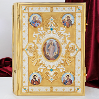 2.7.2271лф-2 Евангелие напрестольное в позолоте с фрагментарным серебрением
