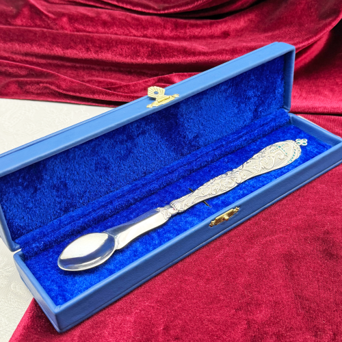 2.7.0698л Лжица латунная в серебрении фото 4