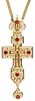 2.10.0030лп-2/1лп Крест наперсный латунный в позолоте с цепью
