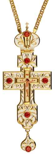 2.10.0030лп-2/1лп Крест наперсный латунный в позолоте с цепью