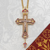2.10.0562лпэ-2/1лп Крест наперсный в позолоте с эмалью