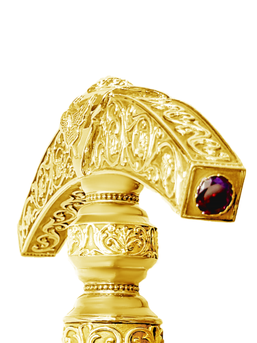 2.7.2002лп Посох латунный со вставками в позолоте фото 5