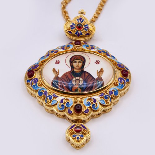 2.7.1481лпэ-2/1лп Панагия латунная с эмалью фото 6 2.7.1481лпэ-2/1лп Панагия латунная с эмалью фото 6