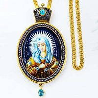 2.7.1145лп-2/1лп Панагия латунная в позолоте с цепью