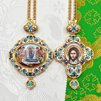 2.7.1481лпэ-2/1лп-К Архиерейский наперсный комплект в позолоте с эмалью