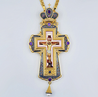 2.10.0287лпр-2/1лп Крест латунный в позолоте с цепью