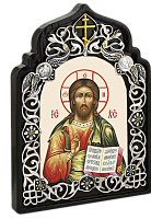 2.78.0859л Икона настольная латунная - Господь Вседержитель