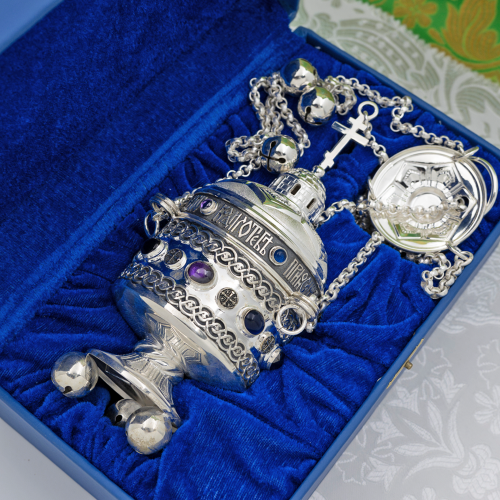 2.7.2466лр/136л Кадило латунное с вставками в серебрении фото 3 2.7.2466лр/136л Кадило латунное с вставками в серебрении фото 3