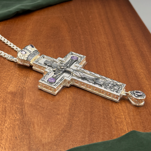 2.10.0478лрэ/1л Крест наперсный в серебрении фото 3