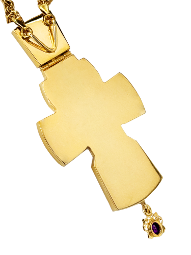 2.10.0058лп/1лп Крест наперсный в позолоте с цепью фото 3 2.10.0058лп/1лп Крест наперсный в позолоте с цепью фото 3