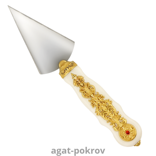 2.7.1119лпс-8 Копие латунное среднее в позолоте с ручкой