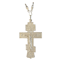 2.10.0010л/10л Крест иерейский Николаевский латунный в серебрении