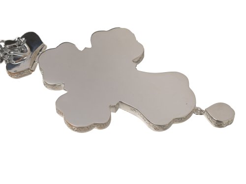 2.10.0390лфр-2/1л Крест латунный с фраг. позолотой, деколем и цепью фото 3