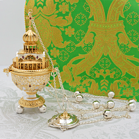 2.7.1168лф Кадило латунное с фрагментальной позолотой