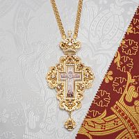 2.10.0508лп-2/113лп Наперсный крест в позолоте с цепью