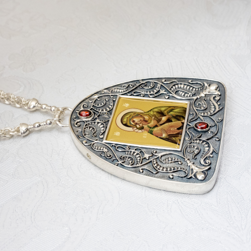 2.7.2803лр-2/153л Панагия латунная с серебрением фото 3