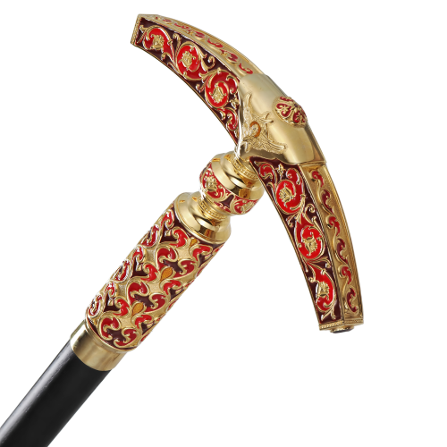 2.7.2002лп-М Посох латунный в позолоте со вставками фото 4