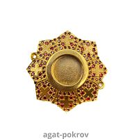 2.7.1038лп Мощевик латунный с красными камнями в позолоте