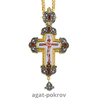 2.10.0331лпр-2/1лп Крест латунный в позолоте с цепью