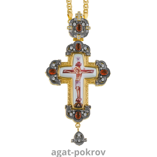 2.10.0331лпр-2/1лп Крест латунный в позолоте с цепью