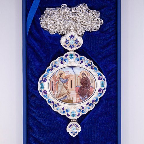 2.7.1481лэ-2/1л Панагия латунная с эмалью фото 2