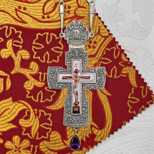 2.10.0622лр-2/64лр Крест наперсный латунный со вставкой в серебрении 2.10.0622лр-2/64лр Крест наперсный латунный со вставкой в серебрении