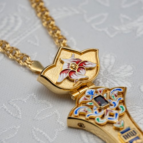 2.10.0628лпэ/1лп Наперсный крест в позолоте фото 4