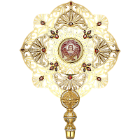 2.7.0658лп-1-К Рипиды латунные в позолоте со вставками и финифтью (комплект 2 шт.)