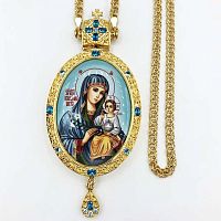 2.7.1283лп-2/1лп Панагия латунная в позолоте с цепью