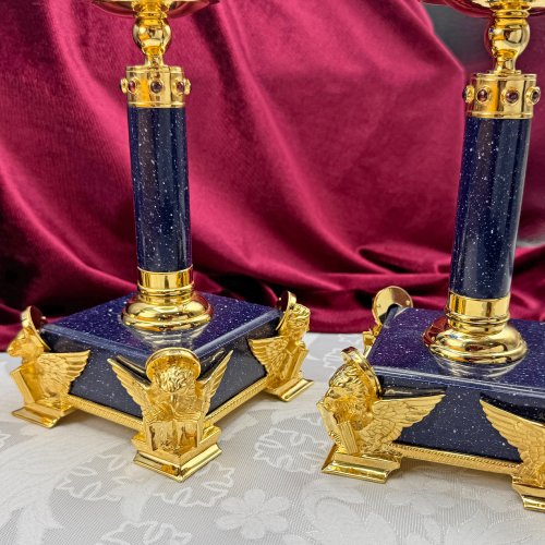 2.7.2663лпч Подсвечник в позолоте с акриловой ножкой фото 4